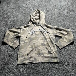 Y2K Hollister Hoodie Womens XS Camo Los Angeles Pullover Sweatshirt Logo Preppy